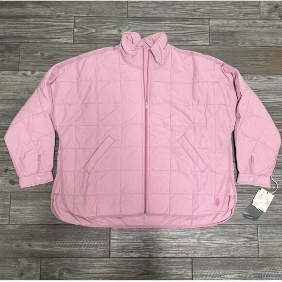 NWT $218 Free People x Hatch Maternity Small Puffer Jacket Pink Pippa Packable - Picture 4 of 15